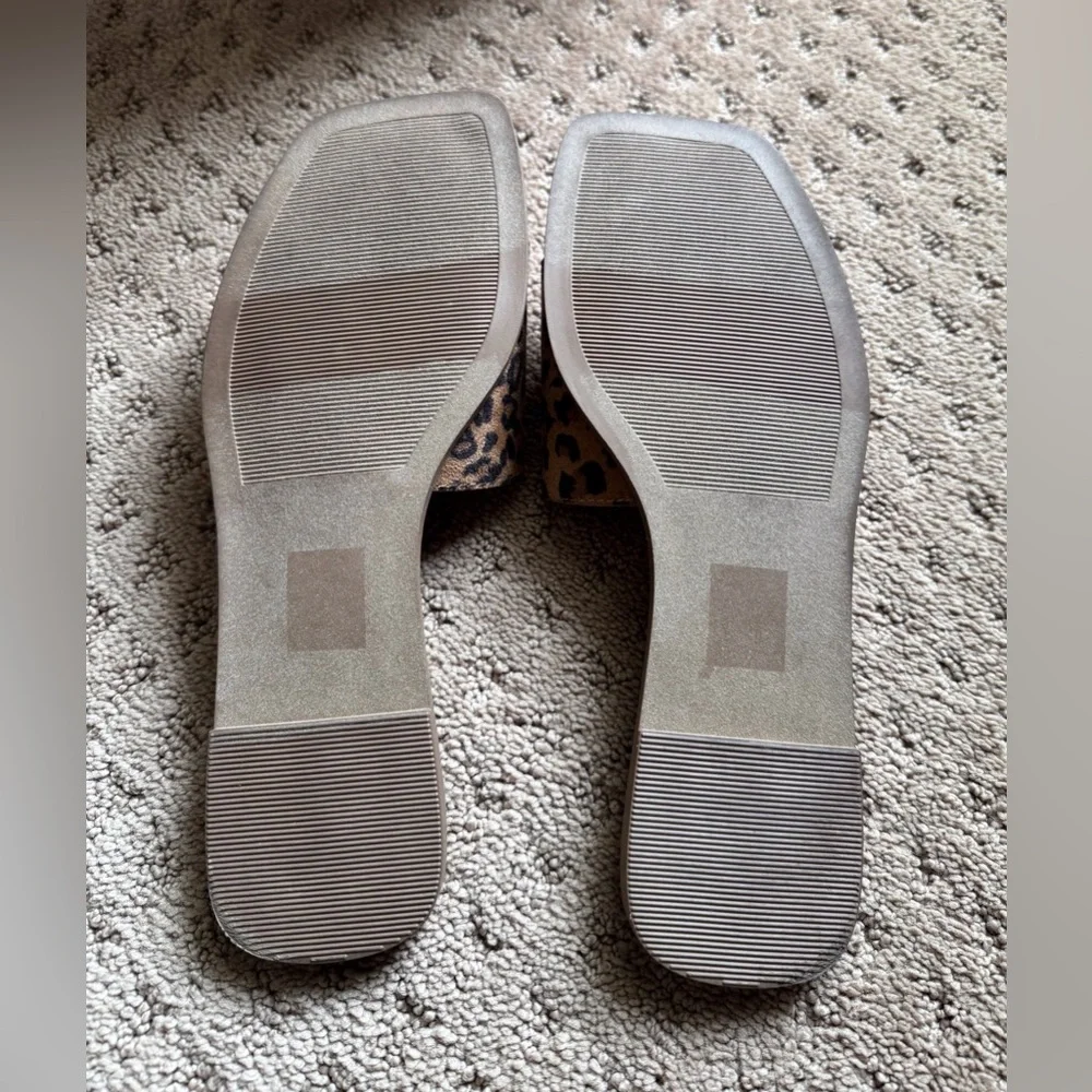 SODA Leopard Print Slide Sandals with Buckle - Tan/Black - Picture 3 of 3